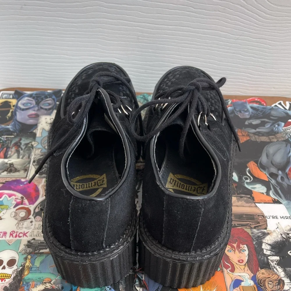 Demonia Black Platform Creeper Shoes with POCKET